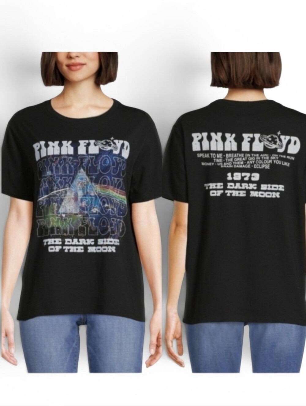Pink Floyd Dark Side of the Moon 1973 Tee Large Soot Black NWT